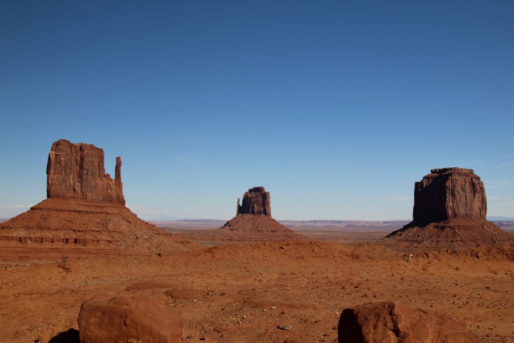 three buttes in the desert