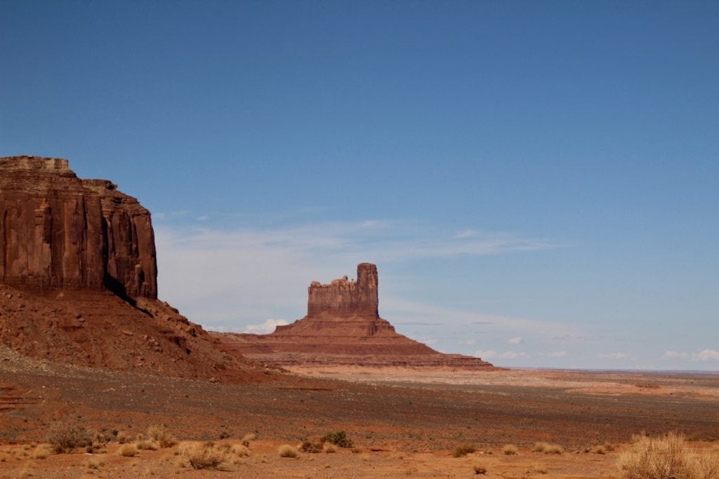 buttes and mesas in Monument Valley desert