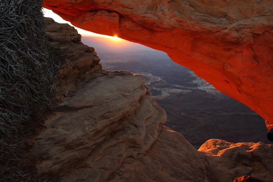 underside of Mesa Arch is orange